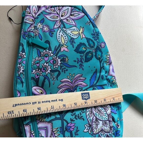 NWOT Vera Bradley Essential Compact Sling Backpack Peacock Garden Adjustable Str - Picture 6 of 7
